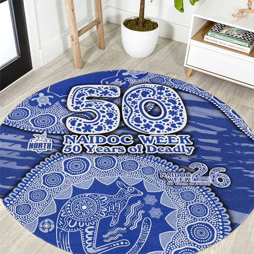 North Melbourne Kangaroos NAIDOC Week 2026 Round Carpet Australian Aboriginal Dot Art Dreamtime Pattern Style