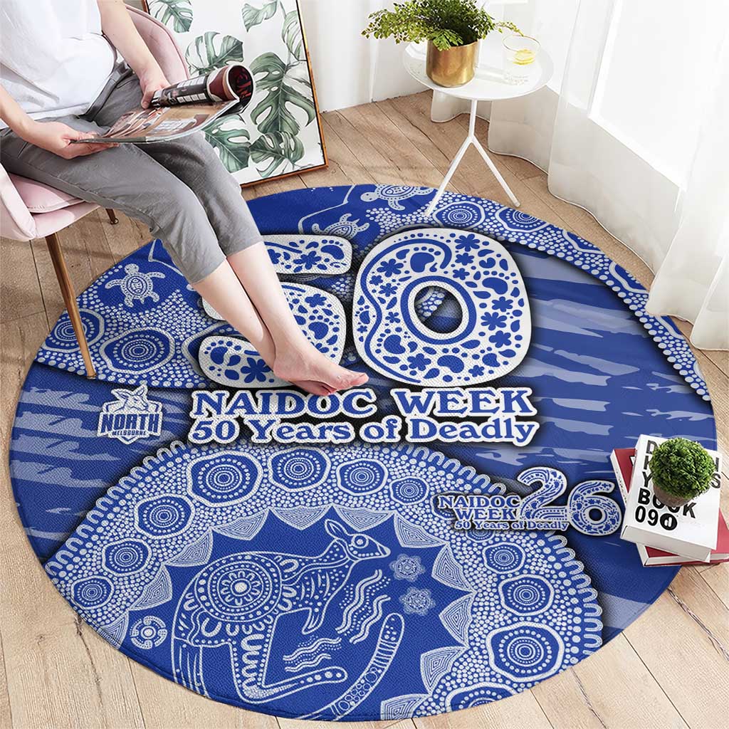 North Melbourne Kangaroos NAIDOC Week 2026 Round Carpet Australian Aboriginal Dot Art Dreamtime Pattern Style