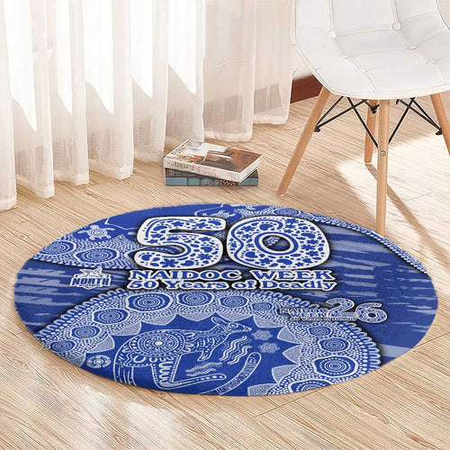 North Melbourne Kangaroos NAIDOC Week 2026 Round Carpet Australian Aboriginal Dot Art Dreamtime Pattern Style