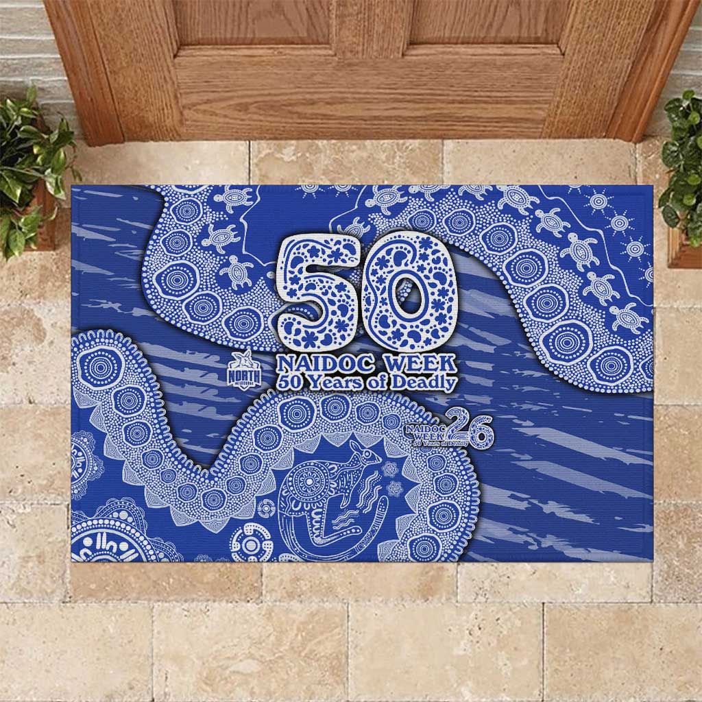 North Melbourne Kangaroos NAIDOC Week 2026 Rubber Doormat Australian Aboriginal Dot Art Dreamtime Pattern Style