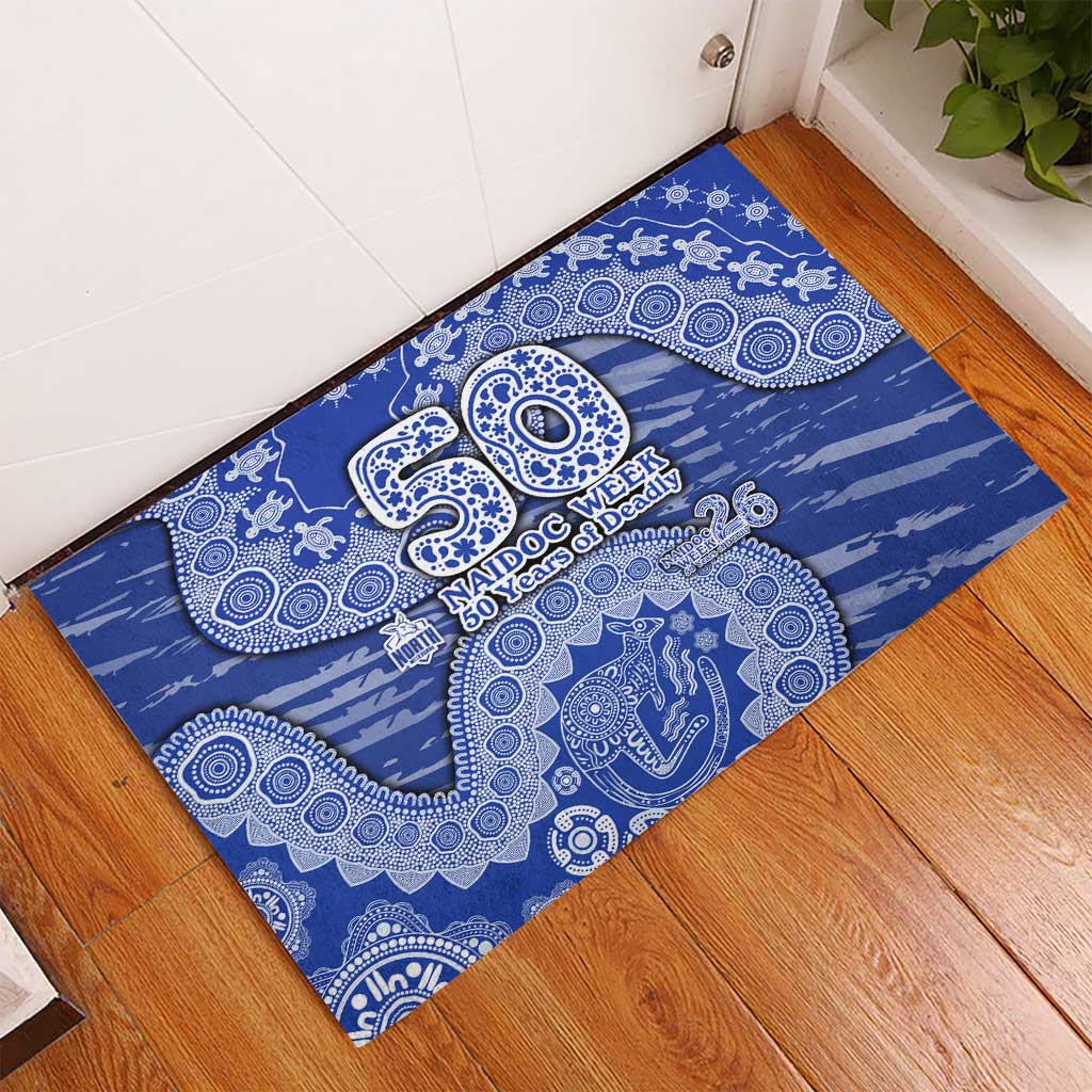 North Melbourne Kangaroos NAIDOC Week 2026 Rubber Doormat Australian Aboriginal Dot Art Dreamtime Pattern Style