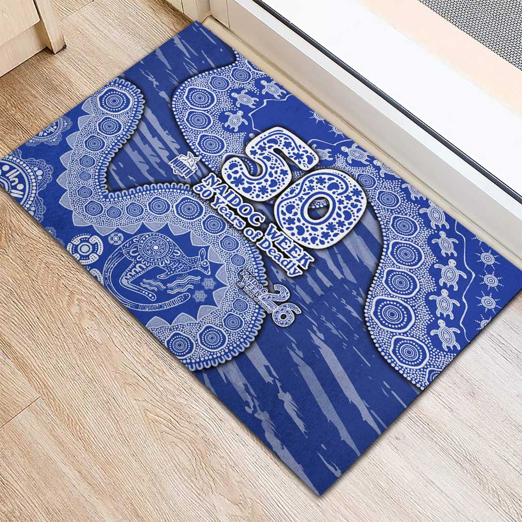 North Melbourne Kangaroos NAIDOC Week 2026 Rubber Doormat Australian Aboriginal Dot Art Dreamtime Pattern Style