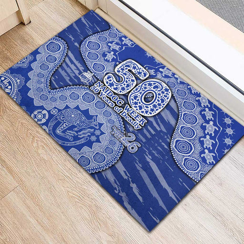 North Melbourne Kangaroos NAIDOC Week 2026 Rubber Doormat Australian Aboriginal Dot Art Dreamtime Pattern Style