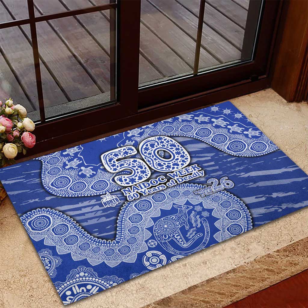 North Melbourne Kangaroos NAIDOC Week 2026 Rubber Doormat Australian Aboriginal Dot Art Dreamtime Pattern Style