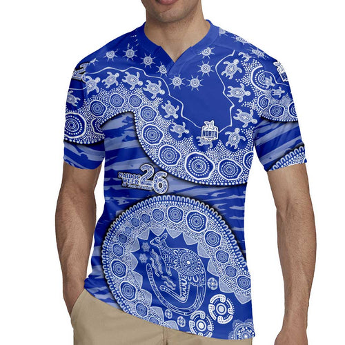 North Melbourne Kangaroos NAIDOC Week 2026 Rugby Jersey Australian Aboriginal Dot Art Dreamtime Pattern Style