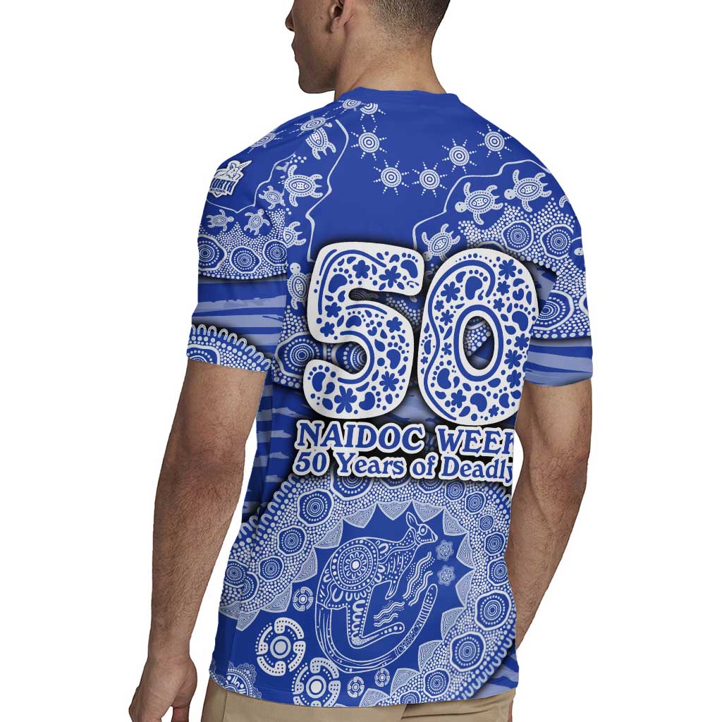 North Melbourne Kangaroos NAIDOC Week 2026 Rugby Jersey Australian Aboriginal Dot Art Dreamtime Pattern Style