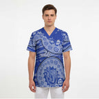 North Melbourne Kangaroos NAIDOC Week 2026 Scrub Top Australian Aboriginal Dot Art Dreamtime Pattern Style