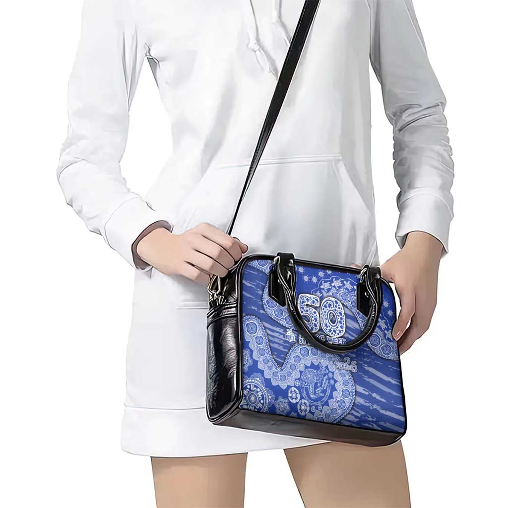 North Melbourne Kangaroos NAIDOC Week 2026 Shoulder Handbag Australian Aboriginal Dot Art Dreamtime Pattern Style