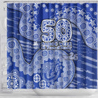 North Melbourne Kangaroos NAIDOC Week 2026 Shower Curtain Australian Aboriginal Dot Art Dreamtime Pattern Style