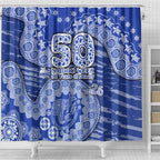 North Melbourne Kangaroos NAIDOC Week 2026 Shower Curtain Australian Aboriginal Dot Art Dreamtime Pattern Style