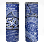 North Melbourne Kangaroos NAIDOC Week 2026 Skinny Tumbler Australian Aboriginal Dot Art Dreamtime Pattern Style