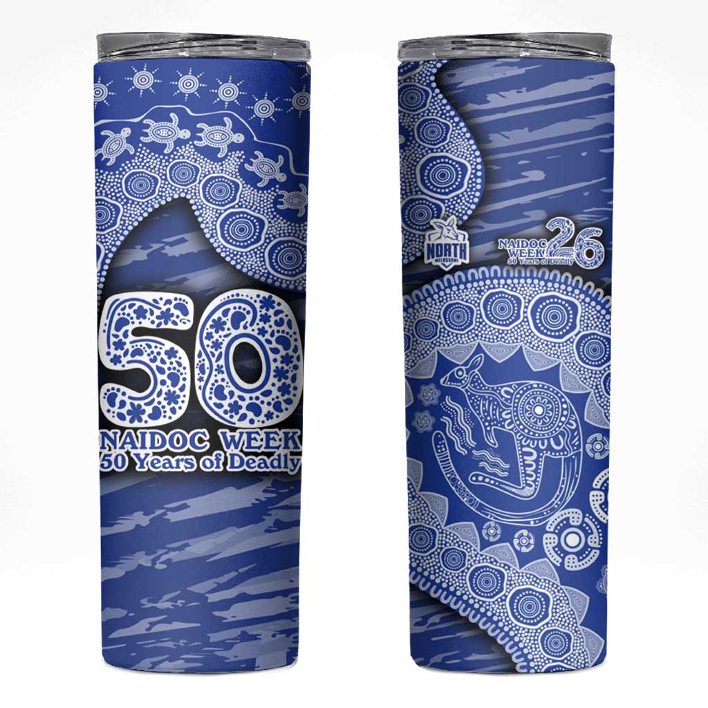 North Melbourne Kangaroos NAIDOC Week 2026 Skinny Tumbler Australian Aboriginal Dot Art Dreamtime Pattern Style