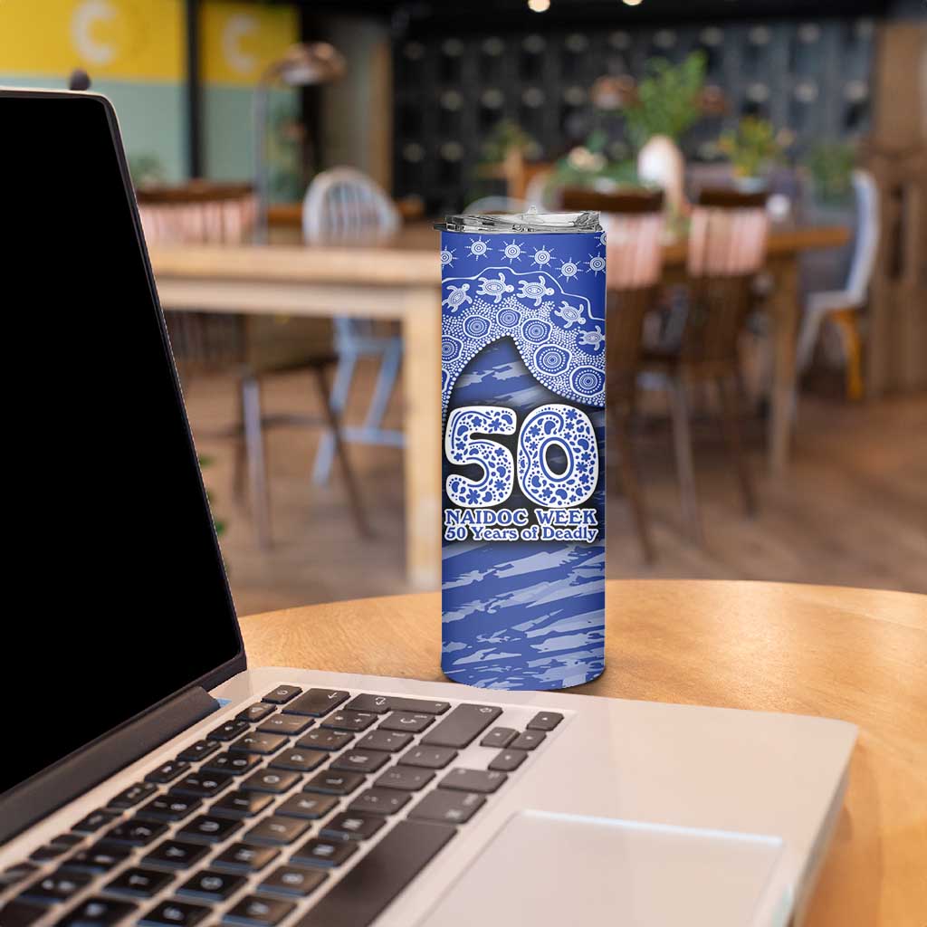 North Melbourne Kangaroos NAIDOC Week 2026 Skinny Tumbler Australian Aboriginal Dot Art Dreamtime Pattern Style