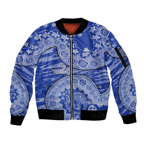 North Melbourne Kangaroos NAIDOC Week 2026 Sleeve Zip Bomber Jacket Australian Aboriginal Dot Art Dreamtime Pattern Style