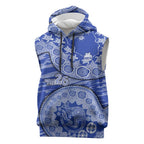 North Melbourne Kangaroos NAIDOC Week 2026 Sleeveless Hoodie Australian Aboriginal Dot Art Dreamtime Pattern Style