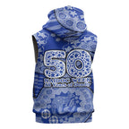 North Melbourne Kangaroos NAIDOC Week 2026 Sleeveless Zip Hoodie Australian Aboriginal Dot Art Dreamtime Pattern Style