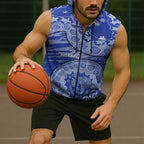 North Melbourne Kangaroos NAIDOC Week 2026 Sleeveless Zip Hoodie Australian Aboriginal Dot Art Dreamtime Pattern Style