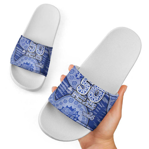 North Melbourne Kangaroos NAIDOC Week 2026 Slide Sandals Australian Aboriginal Dot Art Dreamtime Pattern Style