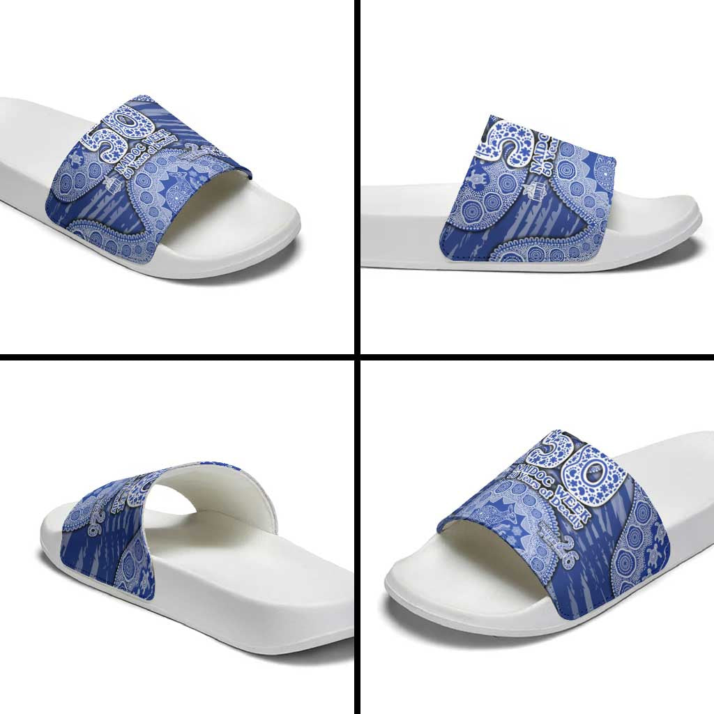 North Melbourne Kangaroos NAIDOC Week 2026 Slide Sandals Australian Aboriginal Dot Art Dreamtime Pattern Style