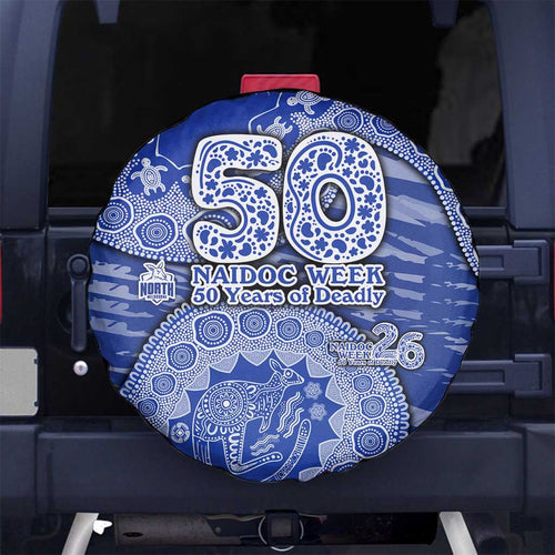 North Melbourne Kangaroos NAIDOC Week 2026 Spare Tire Cover Australian Aboriginal Dot Art Dreamtime Pattern Style