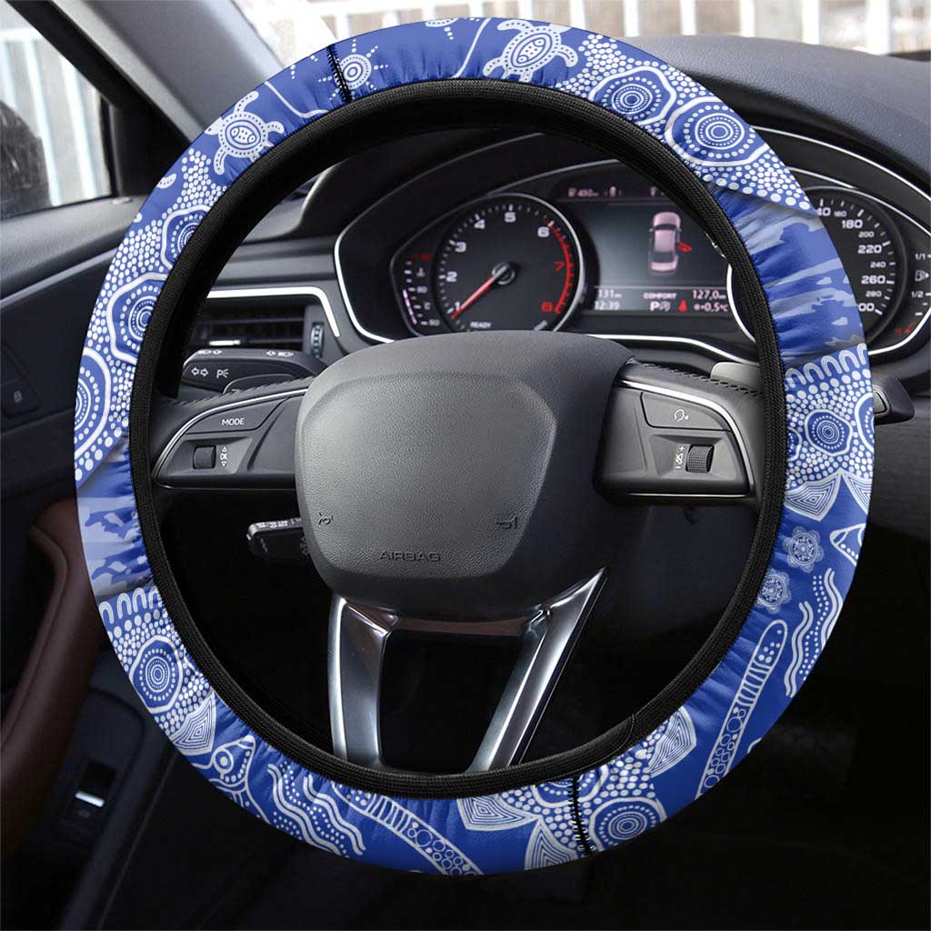 North Melbourne Kangaroos NAIDOC Week 2026 Steering Wheel Cover Australian Aboriginal Dot Art Dreamtime Pattern Style