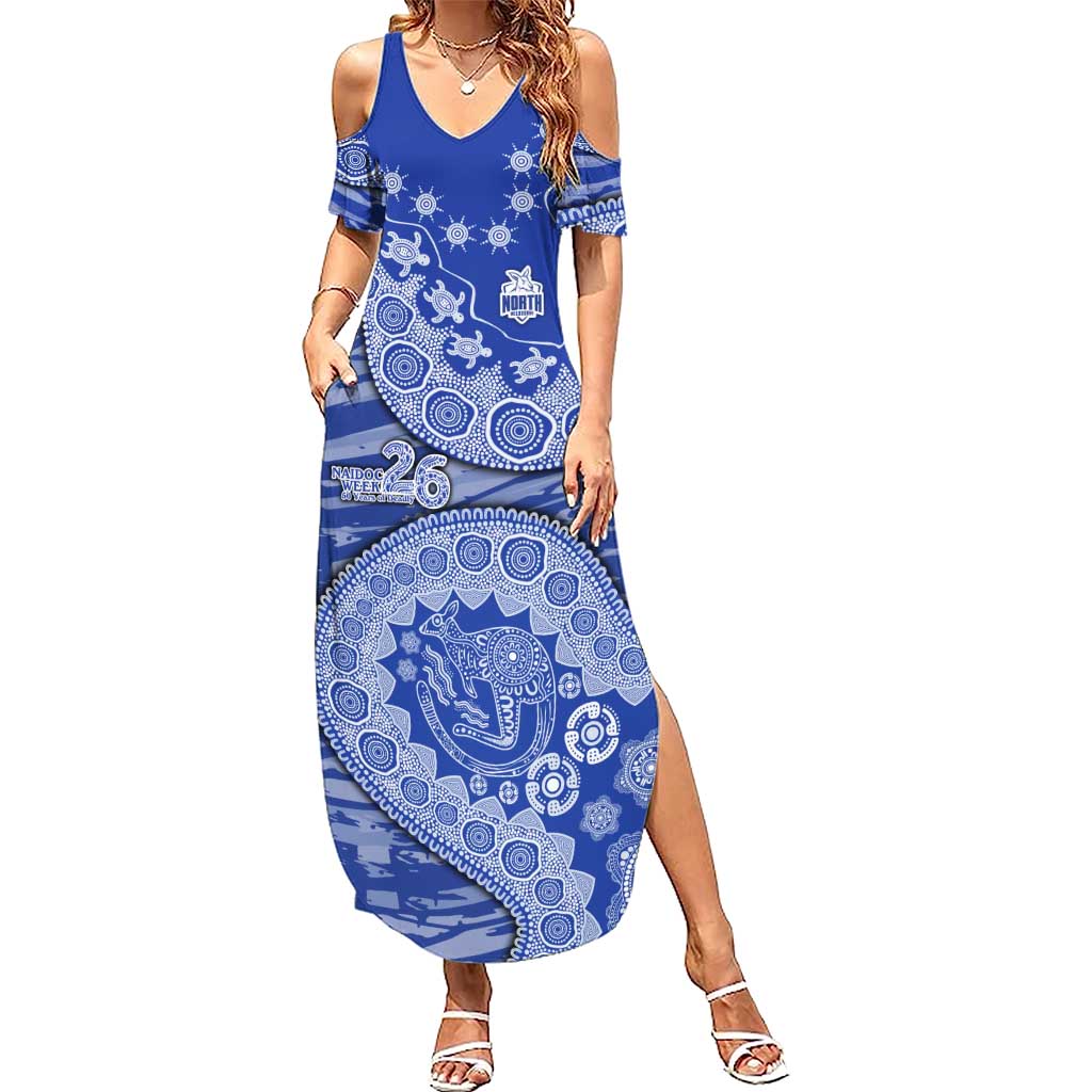 North Melbourne Kangaroos NAIDOC Week 2026 Summer Maxi Dress Australian Aboriginal Dot Art Dreamtime Pattern Style