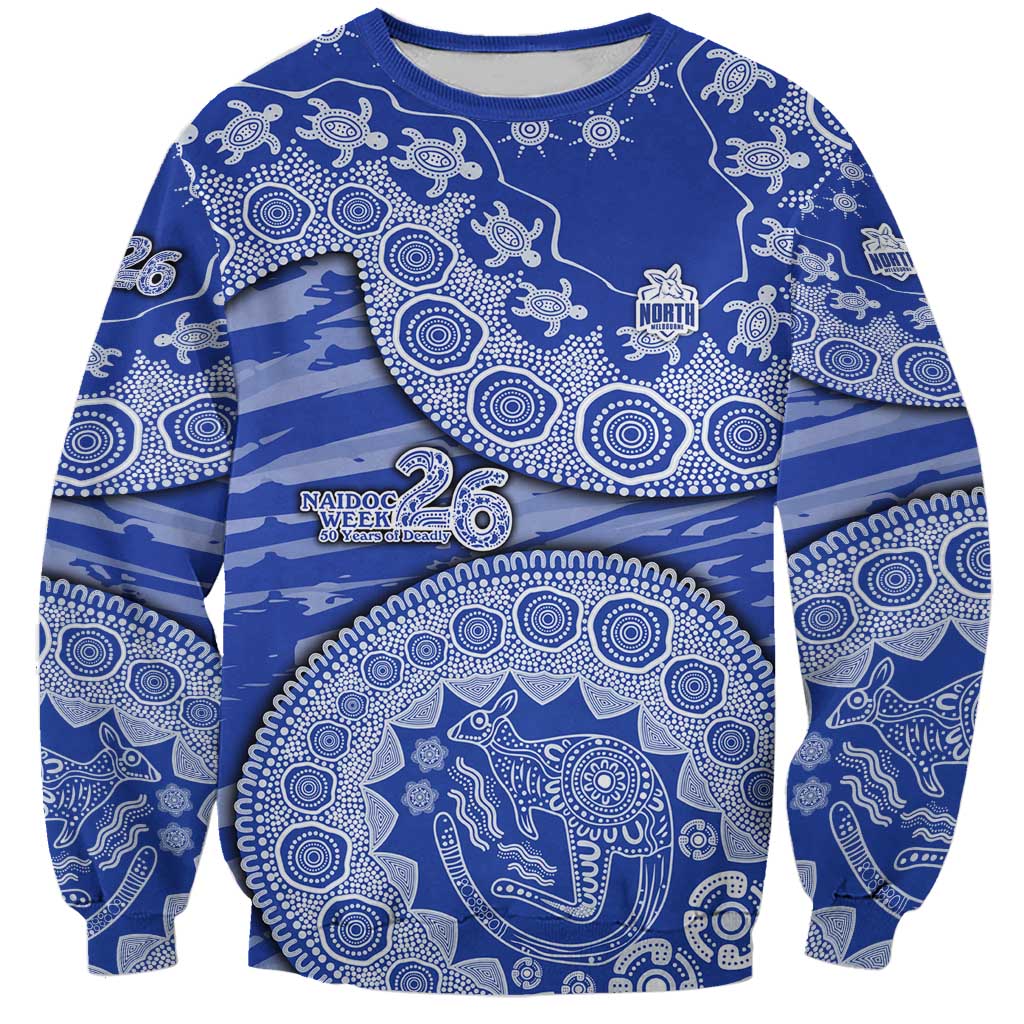 North Melbourne Kangaroos NAIDOC Week 2026 Sweatshirt Australian Aboriginal Dot Art Dreamtime Pattern Style