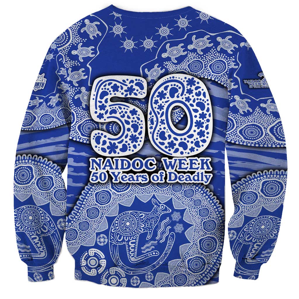 North Melbourne Kangaroos NAIDOC Week 2026 Sweatshirt Australian Aboriginal Dot Art Dreamtime Pattern Style