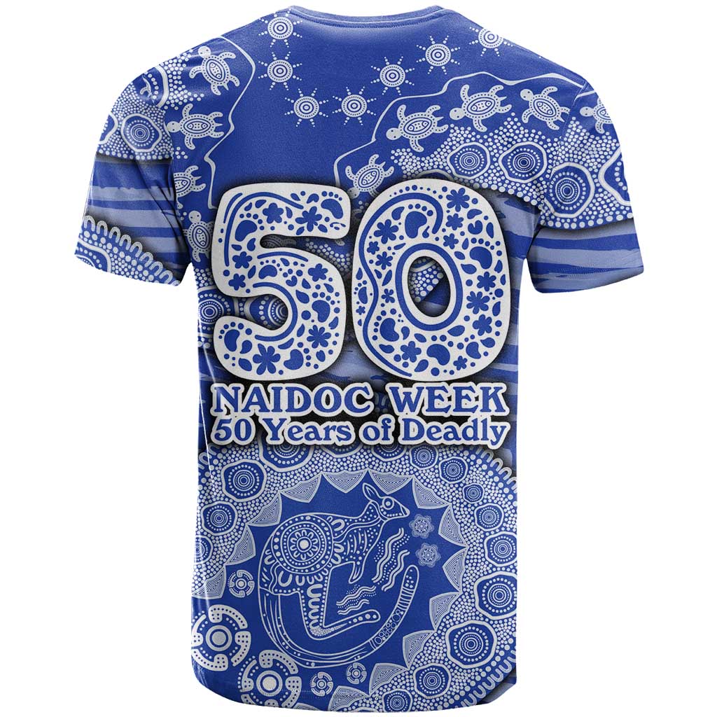 North Melbourne Kangaroos NAIDOC Week 2026 T Shirt Australian Aboriginal Dot Art Dreamtime Pattern Style