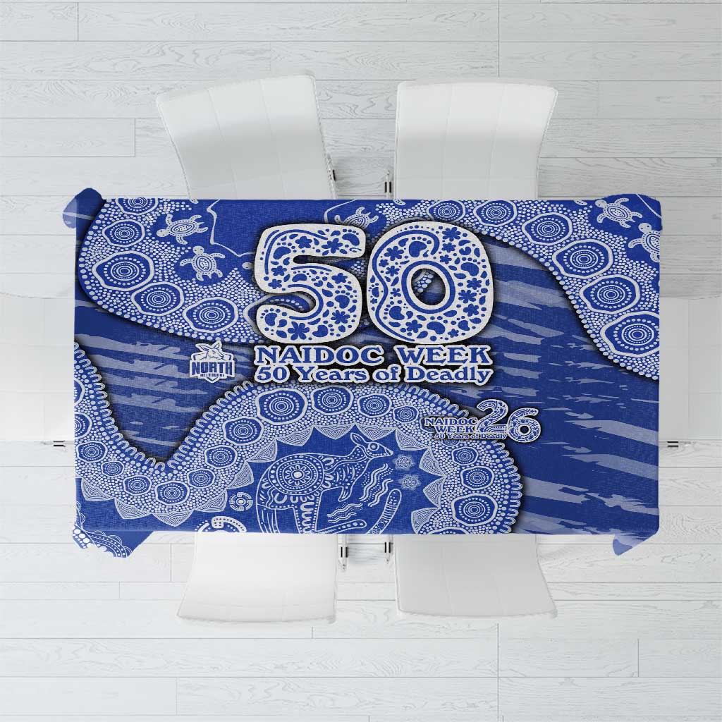 North Melbourne Kangaroos NAIDOC Week 2026 Tablecloth Australian Aboriginal Dot Art Dreamtime Pattern Style