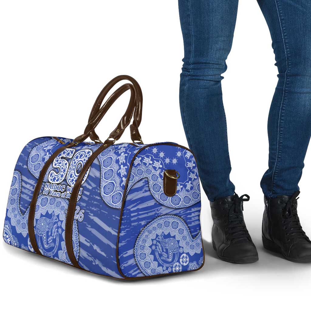 North Melbourne Kangaroos NAIDOC Week 2026 Travel Bag Australian Aboriginal Dot Art Dreamtime Pattern Style