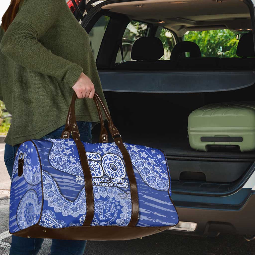 North Melbourne Kangaroos NAIDOC Week 2026 Travel Bag Australian Aboriginal Dot Art Dreamtime Pattern Style