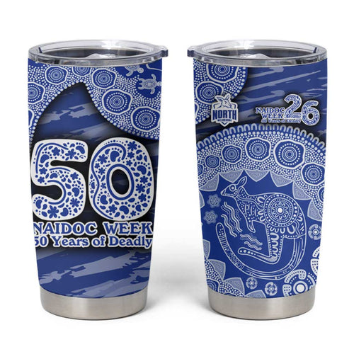 North Melbourne Kangaroos NAIDOC Week 2026 Tumbler Cup Australian Aboriginal Dot Art Dreamtime Pattern Style