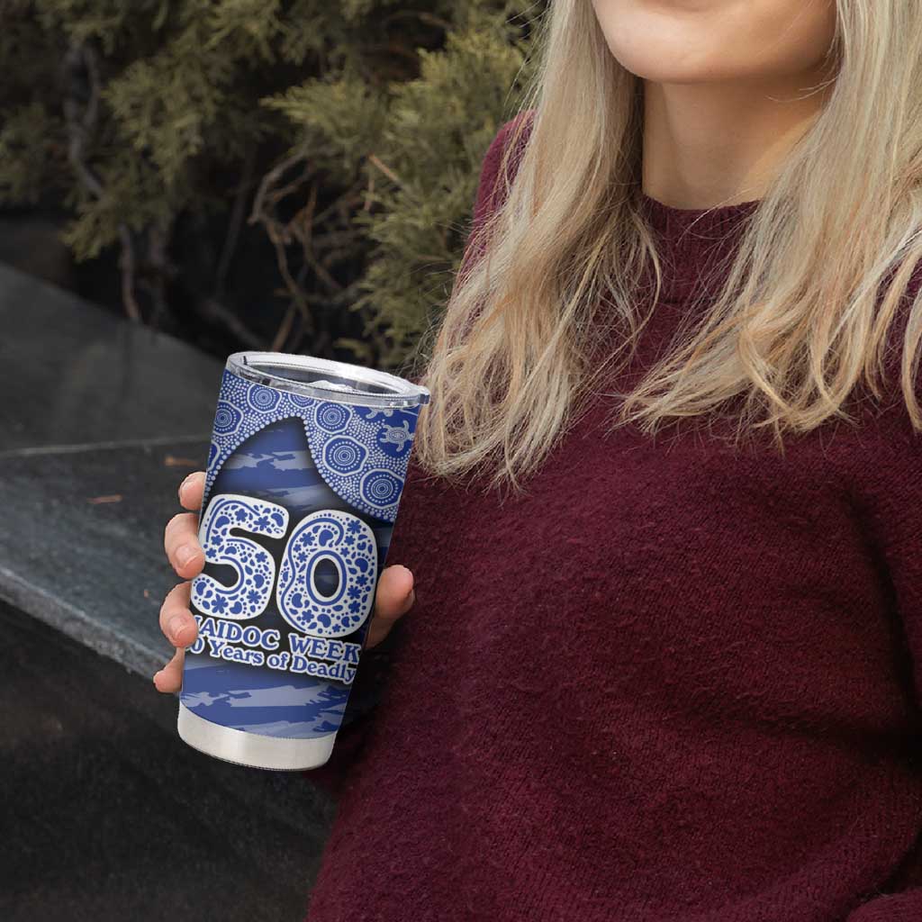 North Melbourne Kangaroos NAIDOC Week 2026 Tumbler Cup Australian Aboriginal Dot Art Dreamtime Pattern Style