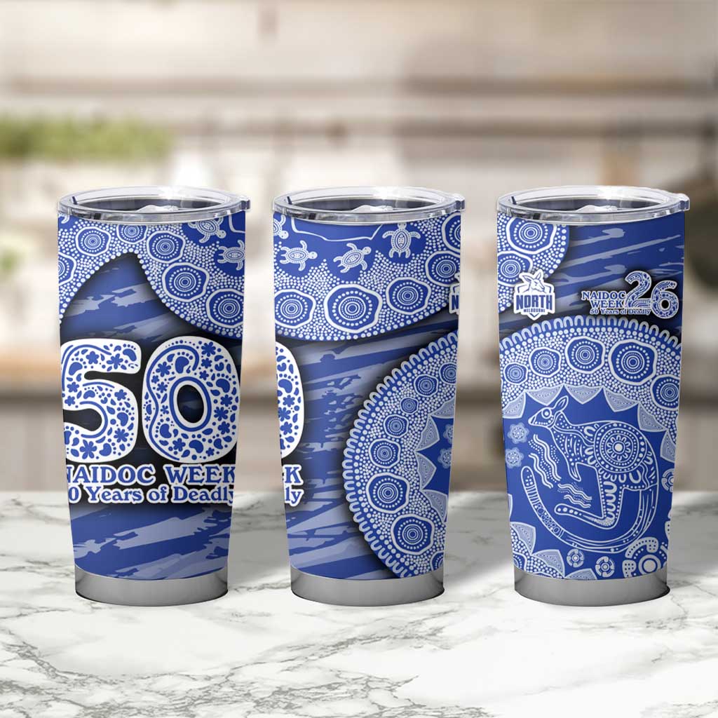 North Melbourne Kangaroos NAIDOC Week 2026 Tumbler Cup Australian Aboriginal Dot Art Dreamtime Pattern Style