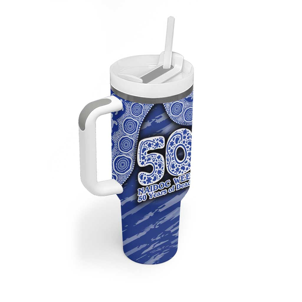 North Melbourne Kangaroos NAIDOC Week 2026 Tumbler With Handle Australian Aboriginal Dot Art Dreamtime Pattern Style