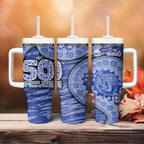 North Melbourne Kangaroos NAIDOC Week 2026 Tumbler With Handle Australian Aboriginal Dot Art Dreamtime Pattern Style