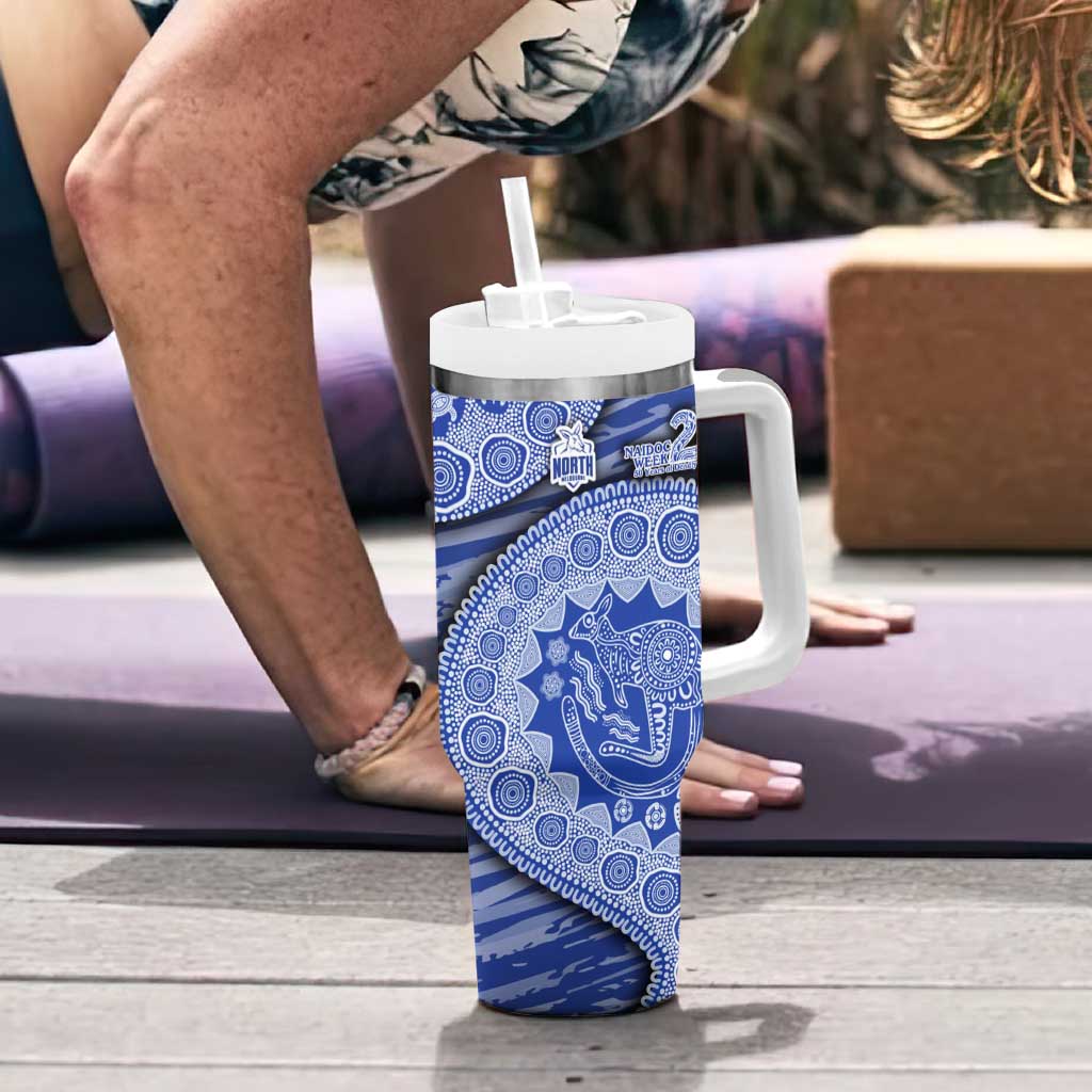 North Melbourne Kangaroos NAIDOC Week 2026 Tumbler With Handle Australian Aboriginal Dot Art Dreamtime Pattern Style