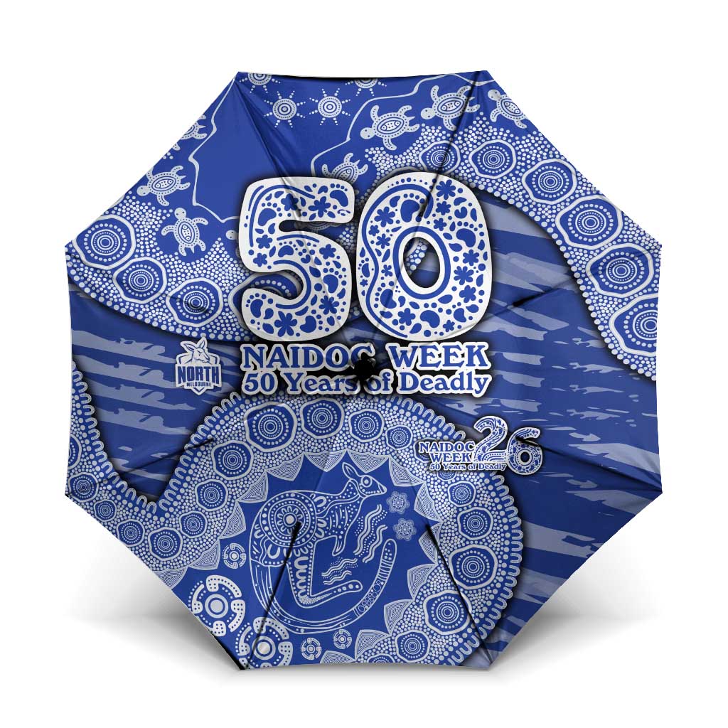 North Melbourne Kangaroos NAIDOC Week 2026 Umbrella Australian Aboriginal Dot Art Dreamtime Pattern Style