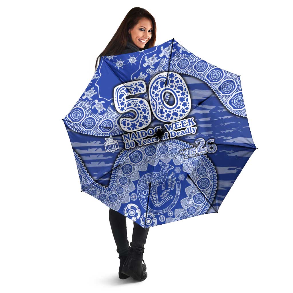 North Melbourne Kangaroos NAIDOC Week 2026 Umbrella Australian Aboriginal Dot Art Dreamtime Pattern Style