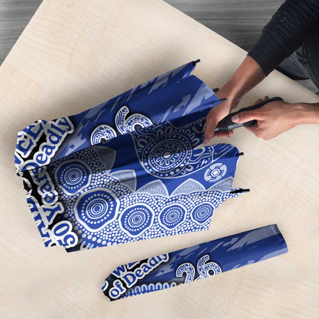 North Melbourne Kangaroos NAIDOC Week 2026 Umbrella Australian Aboriginal Dot Art Dreamtime Pattern Style