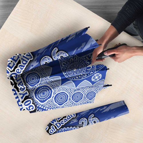 North Melbourne Kangaroos NAIDOC Week 2026 Umbrella Australian Aboriginal Dot Art Dreamtime Pattern Style