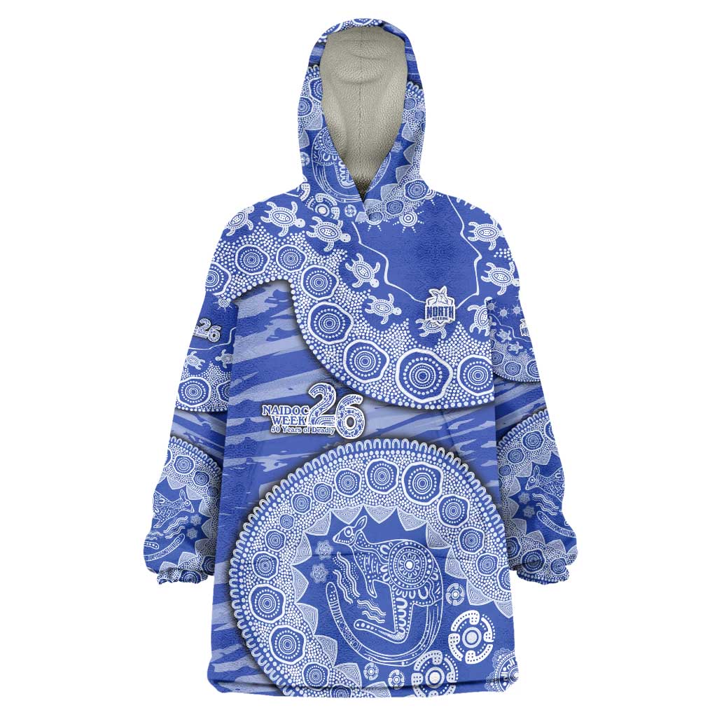North Melbourne Kangaroos NAIDOC Week 2026 Wearable Blanket Hoodie Australian Aboriginal Dot Art Dreamtime Pattern Style