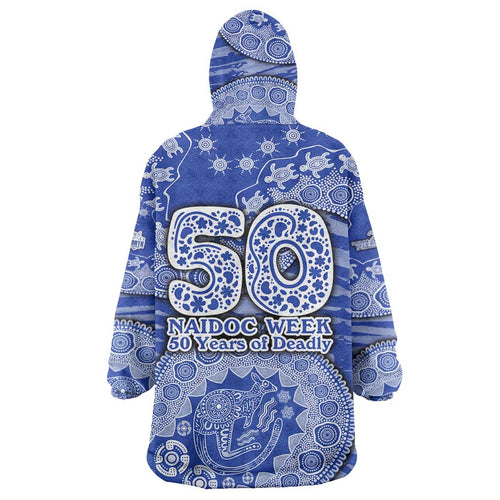 North Melbourne Kangaroos NAIDOC Week 2026 Wearable Blanket Hoodie Australian Aboriginal Dot Art Dreamtime Pattern Style