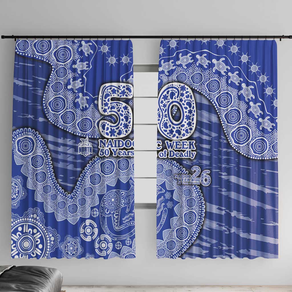 North Melbourne Kangaroos NAIDOC Week 2026 Window Curtain Australian Aboriginal Dot Art Dreamtime Pattern Style