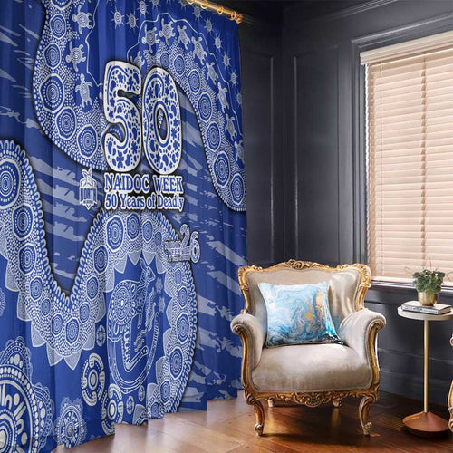 North Melbourne Kangaroos NAIDOC Week 2026 Window Curtain Australian Aboriginal Dot Art Dreamtime Pattern Style
