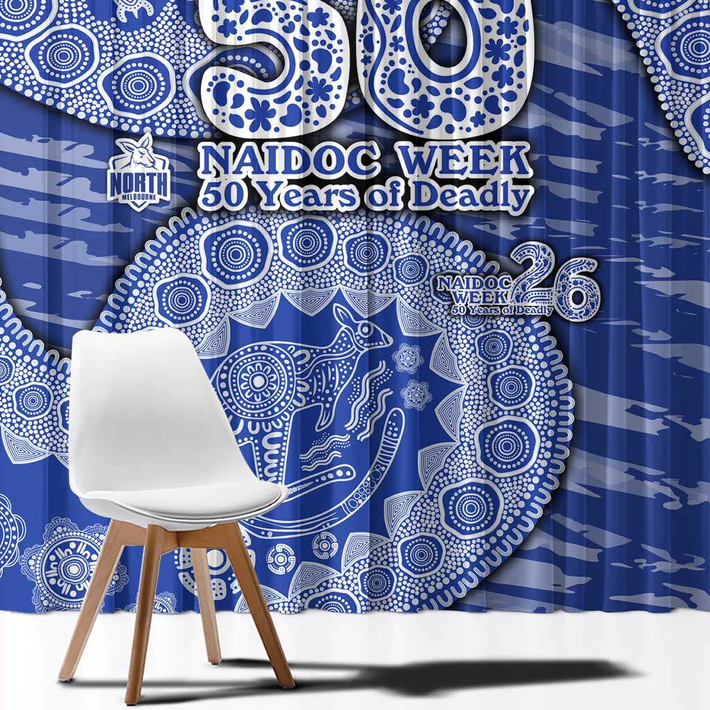 North Melbourne Kangaroos NAIDOC Week 2026 Window Curtain Australian Aboriginal Dot Art Dreamtime Pattern Style