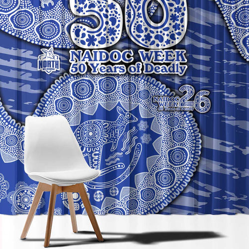 North Melbourne Kangaroos NAIDOC Week 2026 Window Curtain Australian Aboriginal Dot Art Dreamtime Pattern Style