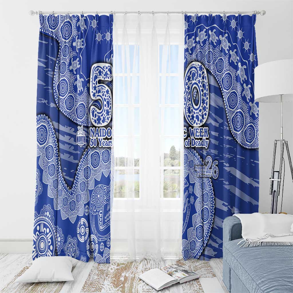 North Melbourne Kangaroos NAIDOC Week 2026 Window Curtain Australian Aboriginal Dot Art Dreamtime Pattern Style