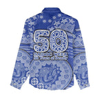North Melbourne Kangaroos NAIDOC Week 2026 Women Casual Shirt Australian Aboriginal Dot Art Dreamtime Pattern Style